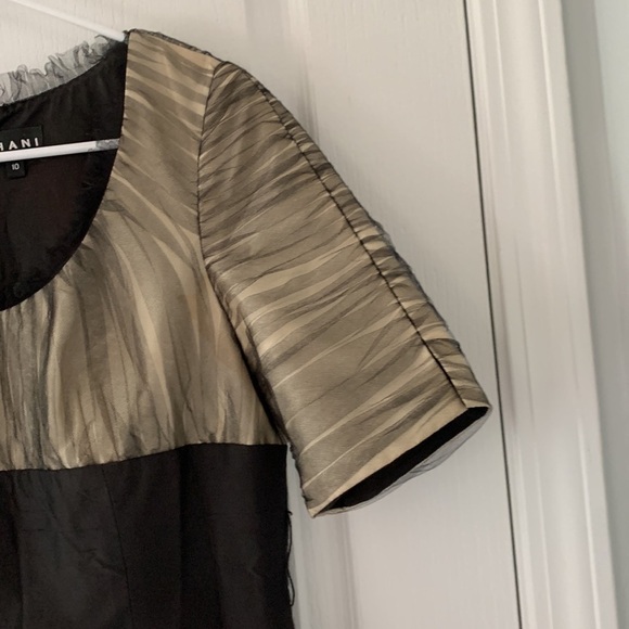 SHANI Satin mesh cocktail dress‎ color block two tones size 10 silk 100% - Picture 4 of 15